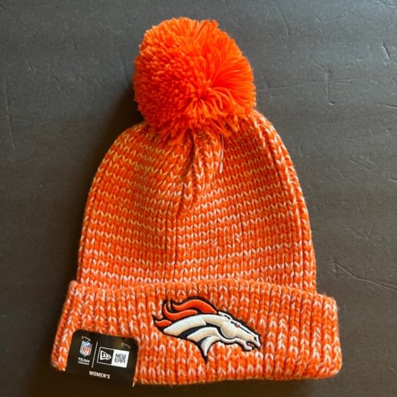 Denver Broncos New Era Frosty Cuff Pom Pom Knit Hat - Picture 1 of 3